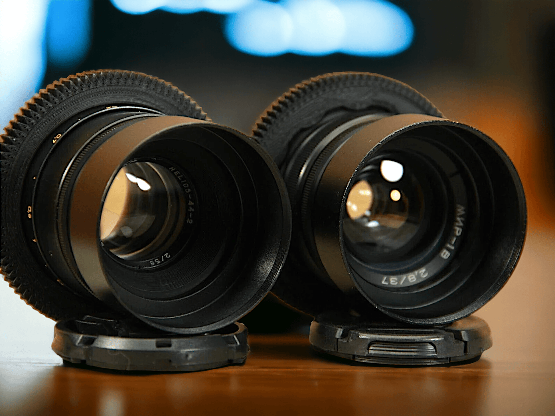 Soviet Lenses Set: Helios 44-2 58mm and Mir-1V 1B 37mm with any adaptor on your choice