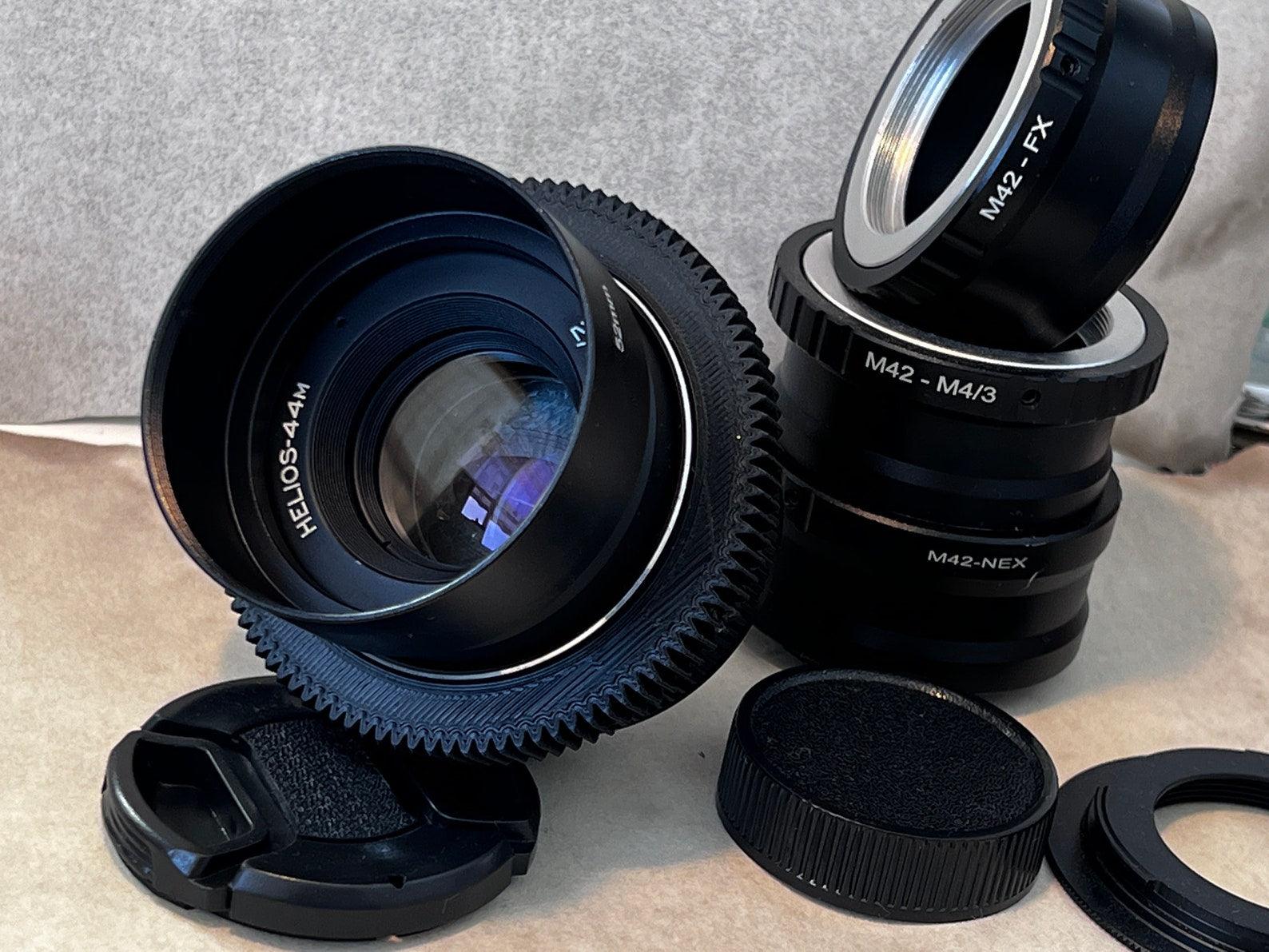 Anamorphic Helios 44M Lens Soviet Cine Mod with any adaptor Sony, Canon, Fujifilm and more.