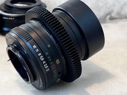 Anamorphic Helios 44M Lens Soviet Cine Mod with any adaptor Sony, Canon, Fujifilm and more.