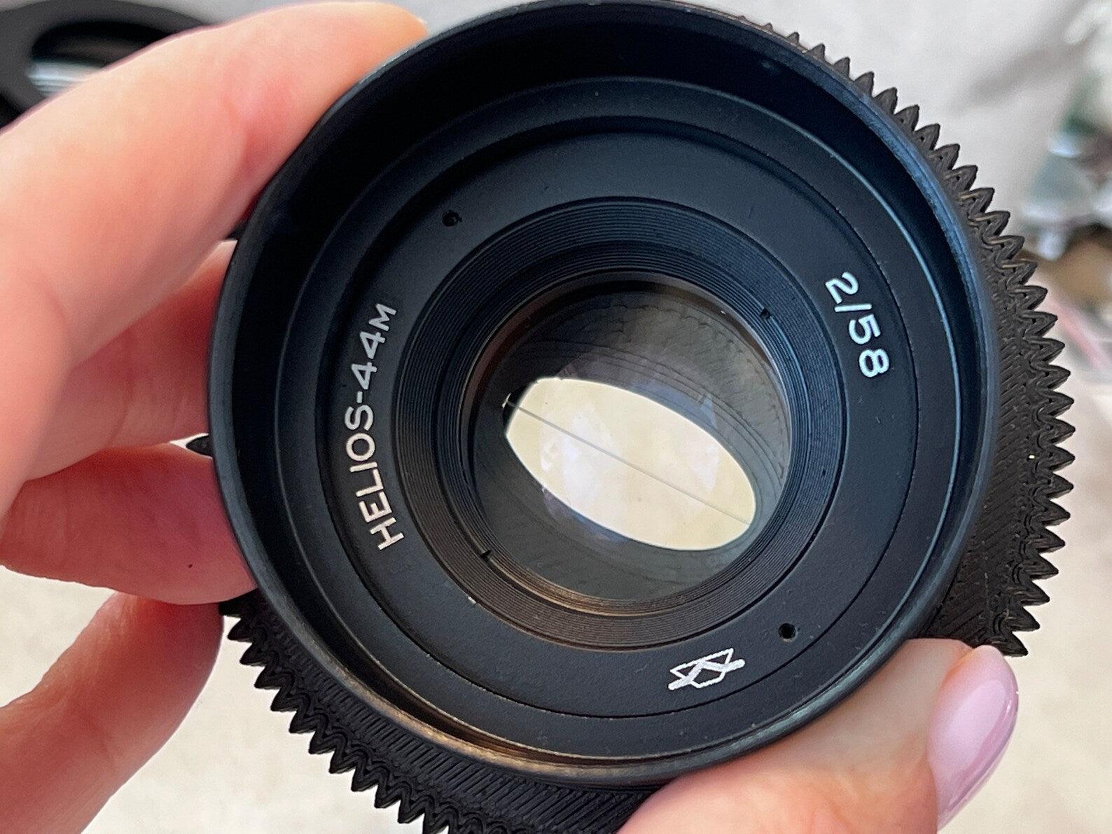 Anamorphic Helios 44M Lens Soviet Cine Mod with any adaptor Sony, Canon, Fujifilm and more.