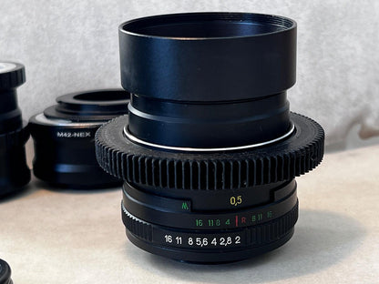 Anamorphic Helios 44M Lens Soviet Cine Mod with any adaptor Sony, Canon, Fujifilm and more.