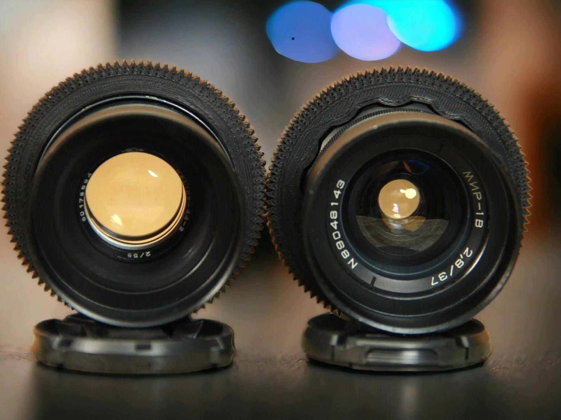 Soviet Lenses Set: Helios 44-2 58mm and Mir-1V 1B 37mm with any adaptor on your choice