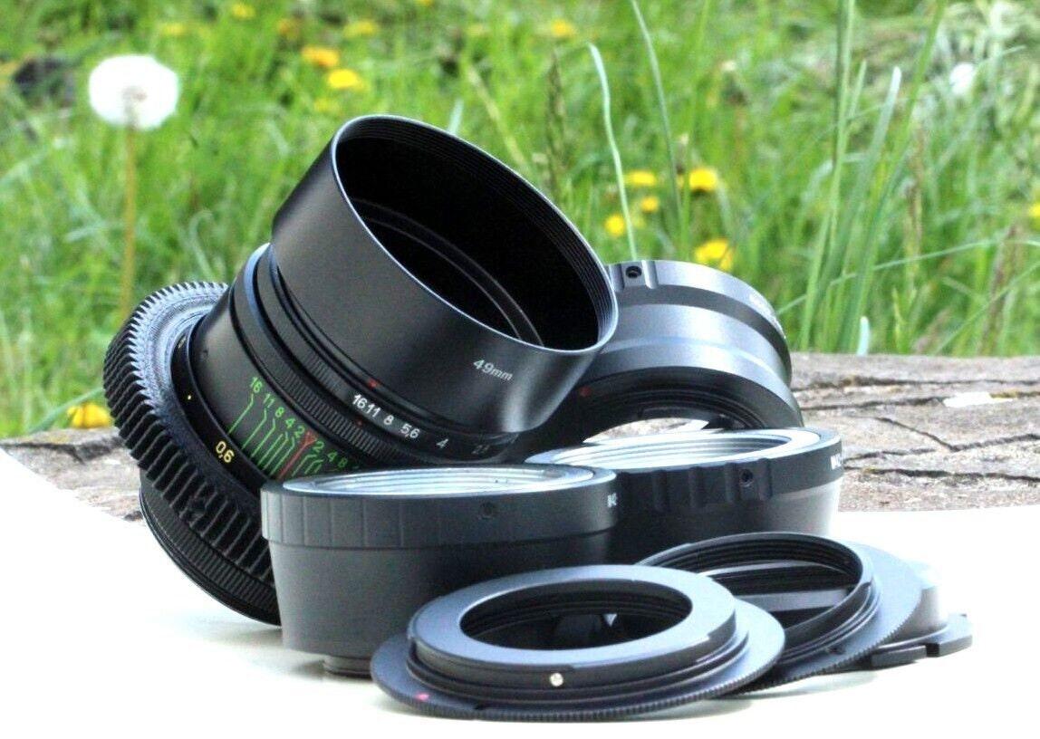 Anamorphic lens Helios 44-2 58mm f/2.0 Cine mod Canon EF mount, Sony NEX and more.